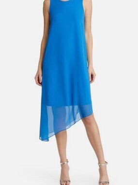 Kobi Halperin Women's Blue Pixie Asymmetric Georgette Dress Size XS